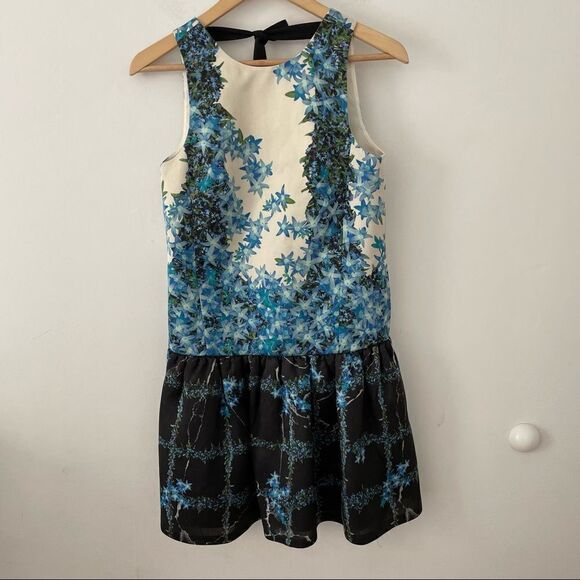 Tibi Sidewalk Floral Dress in Sapphire Multi - Picture 2 of 5